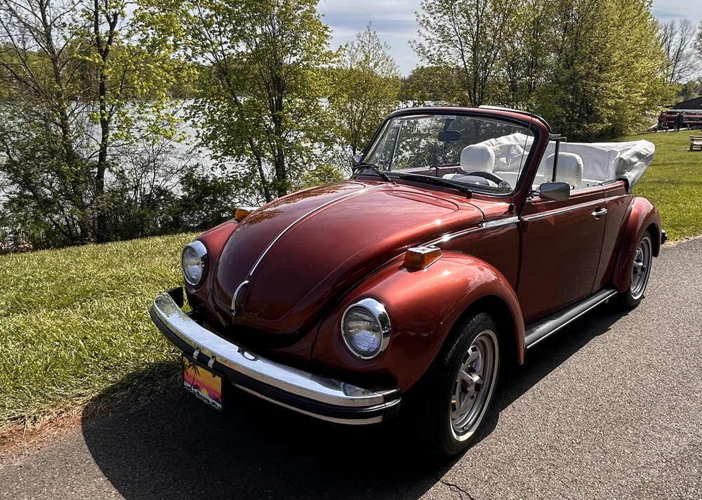 1978 Champagne Edition II Super Beetle convertible with top down viewed from above