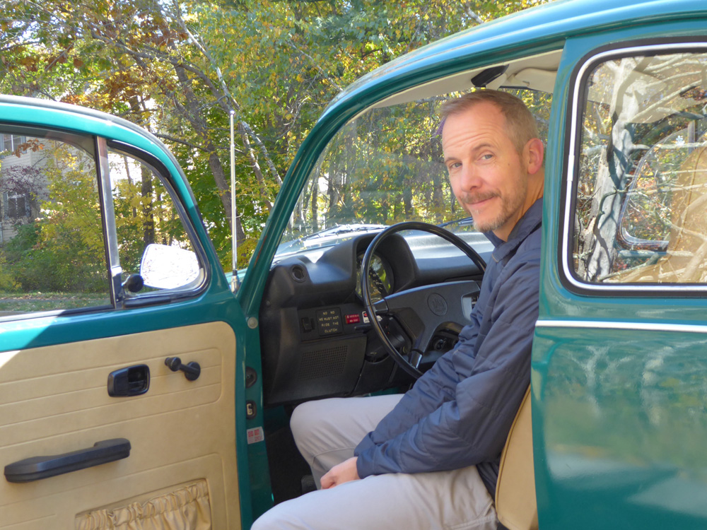 VW Super Beetle with it's owner Mike Bove